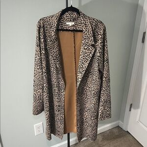 Chic Leopard Print Trench Coat